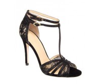Adelia Black Lace Dinner Sandals